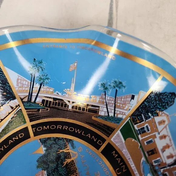 Vintage Disneyland Souvenir Fluted Candy Dish Sleeping Beauty's Castle Blue - Picture 10 of 13